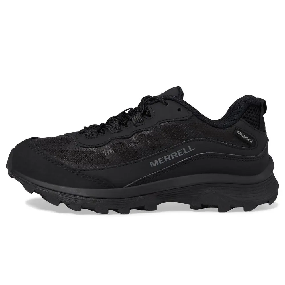 MERRELL UNISEX KID'S MOAB SPEED LOW WTRPF HIKING SHOE, TRIPLE BLACK, 8 US